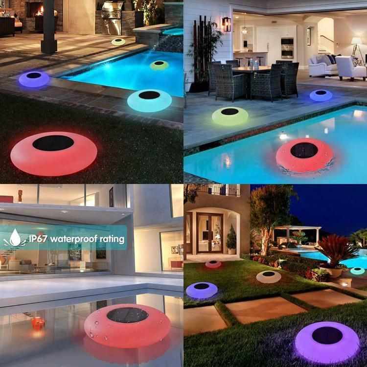Decorative Lighting Floating Solar Light Flat Ball for Swimming Pool