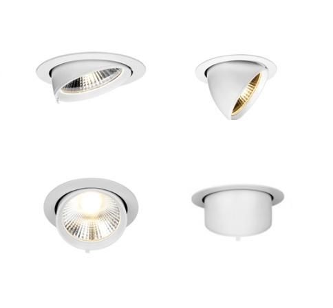 IP44 Deep Recessed Design Anti Glare Downlight 360 Degrees Rotatable Gimbal Downlight