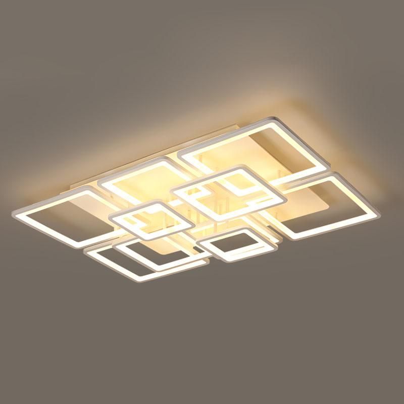 Zhongshan Factory Square Modern Acrylic LED Ceiling Lights for Living Room Decor