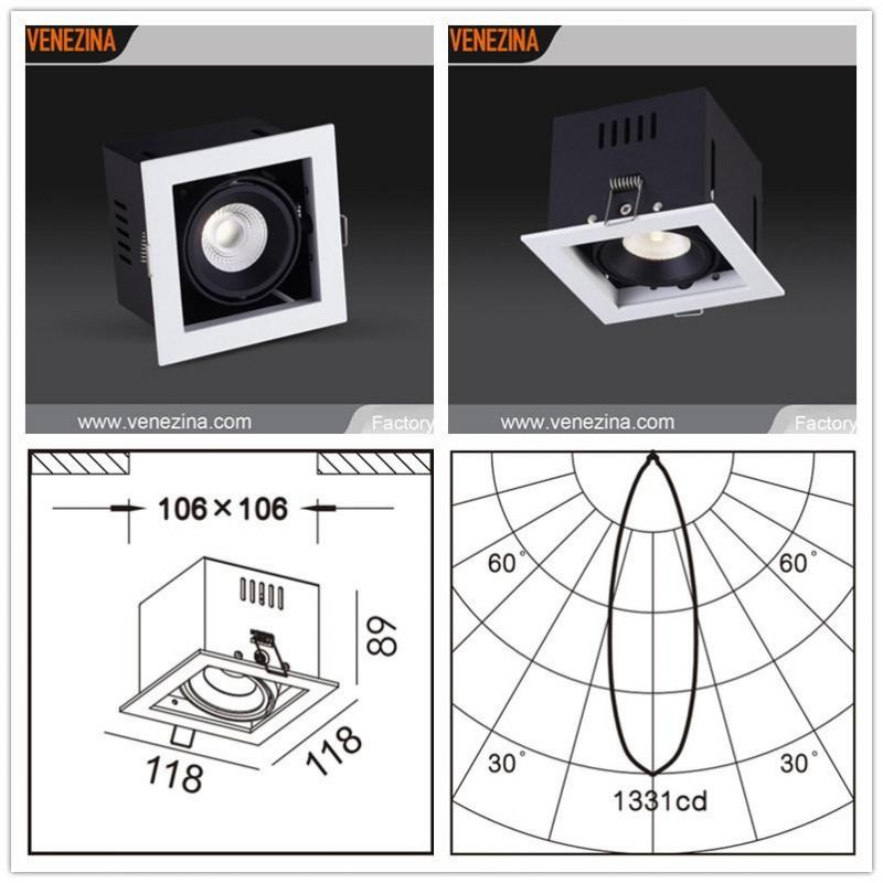 Square High Power LED Resource Recessed Spot Down Light-R6212