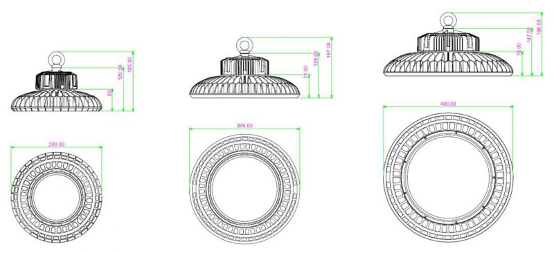 High Power 200W 250W Workshop Light IP65 Waterproof High Bay Light LED Cold Room Light