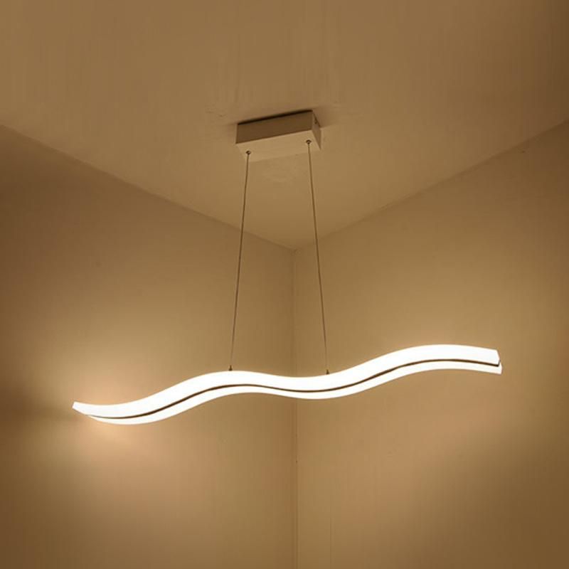 Modern Pop Dimmable Hanging Adjustable Acrylic Light Wave LED Pendant Lamp