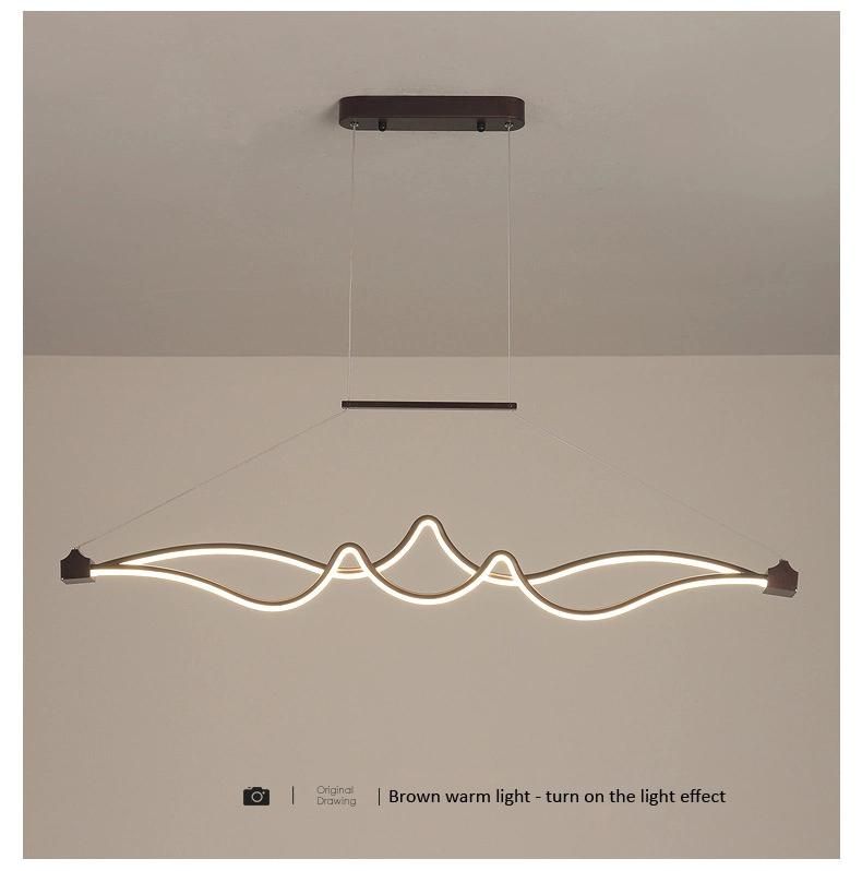 2022 Modern Wave Curve Restaurant Bar Club Commercial LED Kitchen Pendant Light