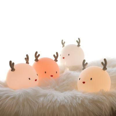 Silicone LED Sleep Breathing Lamp Touch Control USB Rechargeable Nightlights for Baby Children Girls