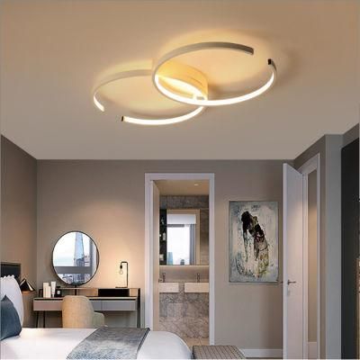 Modern Flush Mount LED Ceiling Lighting Light with White PVC Shade, for Living Room, Bedroom, Office and More