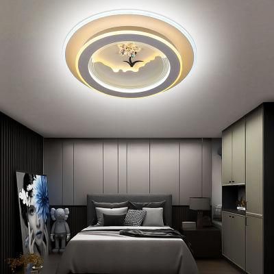 Dafangzhou 160W Light Light Lamp China Manufacturer Semi Flush Light Fixtures Ivory Frame Color LED Ceiling Lamp Applied in Dining Room