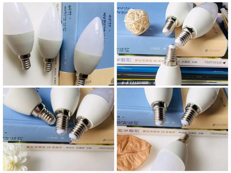 Factory Price LED Bulb Light Indoor Lighting Small LED Candle Bulb 3W Plastic LED Bulb Light E27 E14 B22 LED Lamp with CE RoHS ERP Approval for Home Decoration