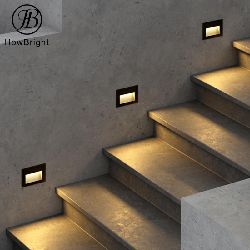 PC Plastic Waterproof Stair Light Square Recessed Wall Lamp Light