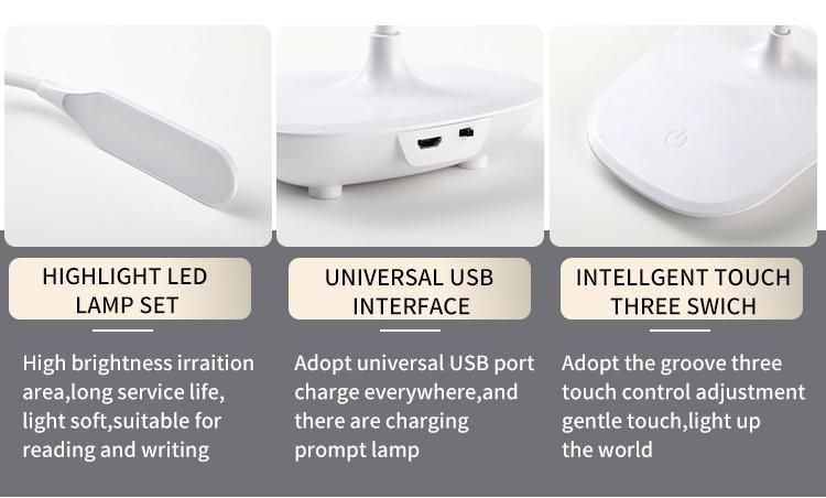 Reading Lamp USB Touch Switch LED Flexible Desk Table Lamp