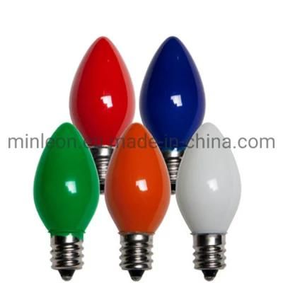 E12 Mini C7 Opaque Color Glass LED Filament Replacement Bulb