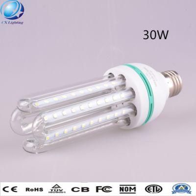 30W E27 4u Highlight Clear Milky Glass U Shape LED Energy Saving Lamp