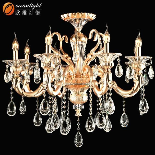 Classic Small Cognac Crystal Candle Chandelier Pendant Light Candle Lamp for Wedding Om88033