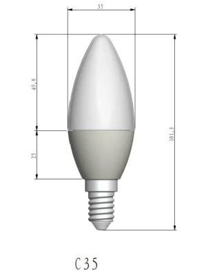 C37 6W Bulb LED Part candle Light LED Bulb Housing