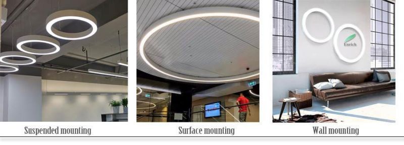 Aluminum Profile Round Circular LED Pendant Light for Office/Shopping Mall/Shop