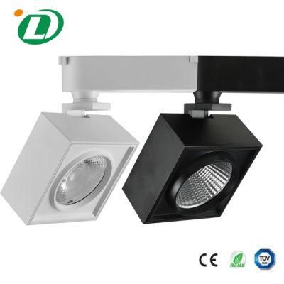 Optical Lens Modern 20W 4wire Square COB LED Track Lighting for Clothing Shop Interior Lights