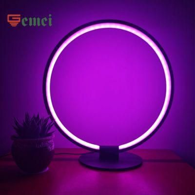 Hot Selling Indoor Home Table Lamp Bedroom Bedside LED Circle Desk Lamp