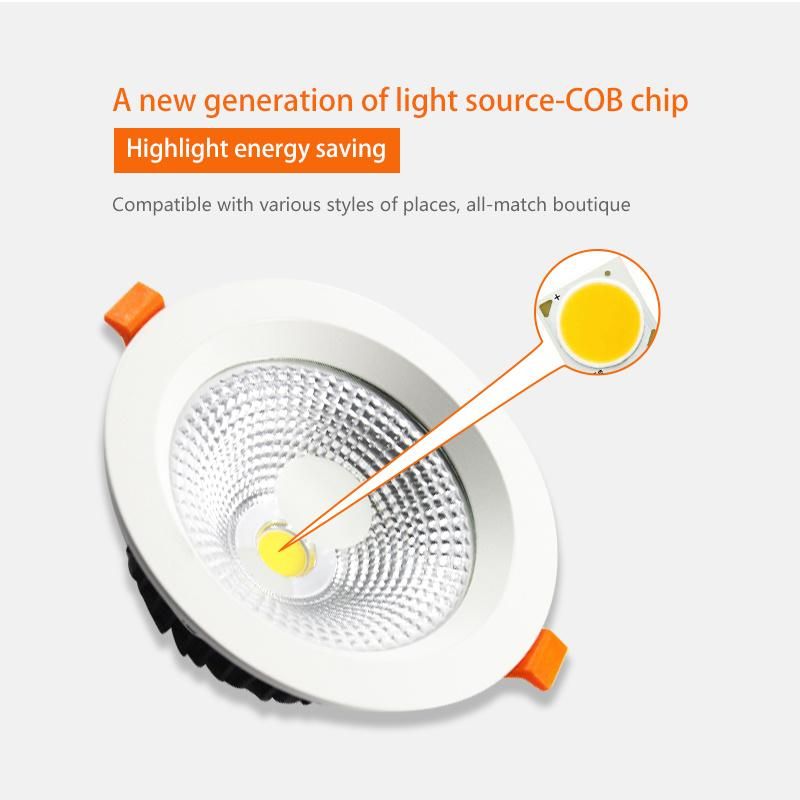 High Quality CRI>90 CREE LED Downlight 9W PF0.9 for Commercial Lighting