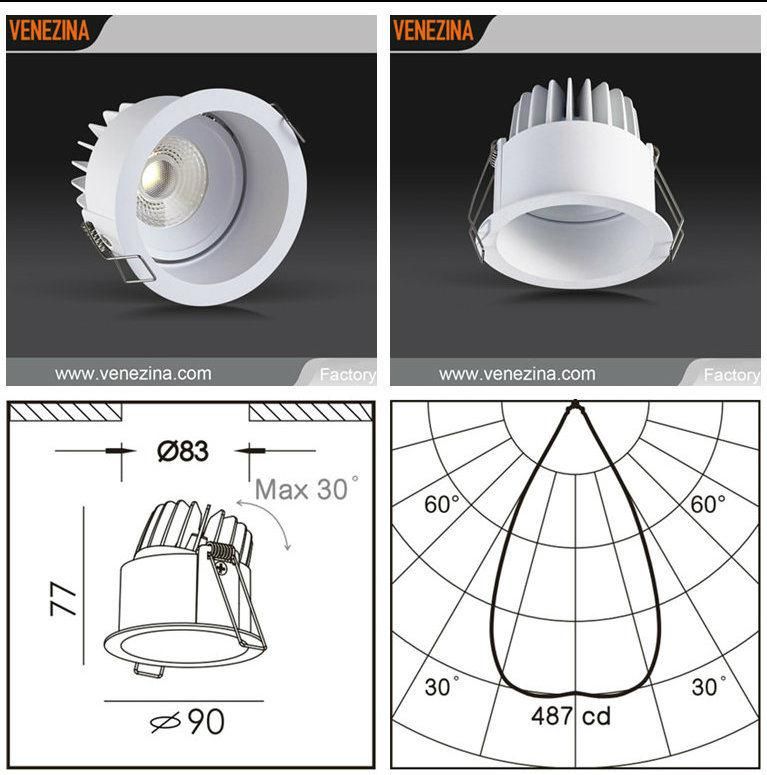 High Efficiency LED Ceiling Light COB LED Recessed Downlight