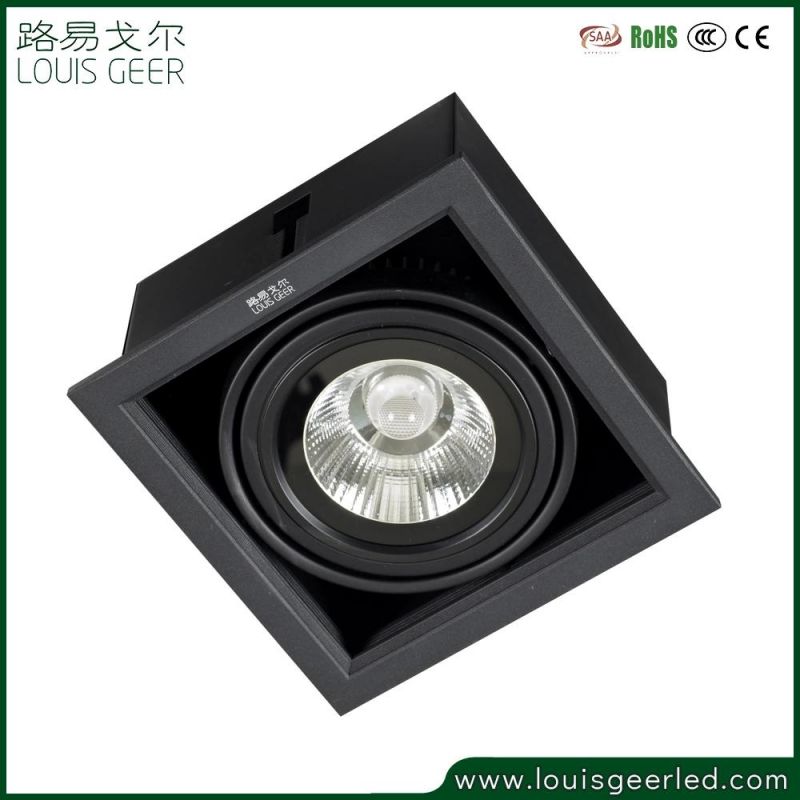 Rotatable Light Heads 15W 160*160mm LED Recessed Grille Spotlight