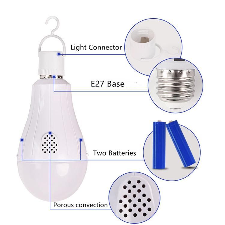 2 Years Warranty LED Rechargeable 15W Emergency Bulb with Battery LED Light