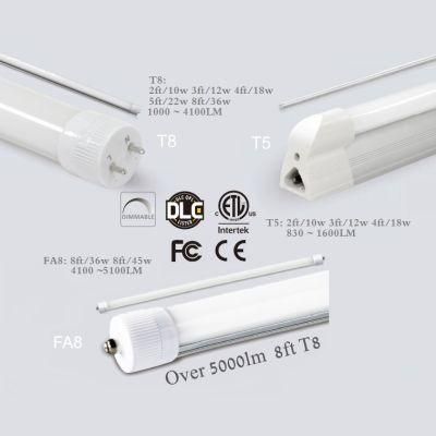 Dimmable 120V/220V AC Input High Lumens 4FT 18W LED T8 Tube