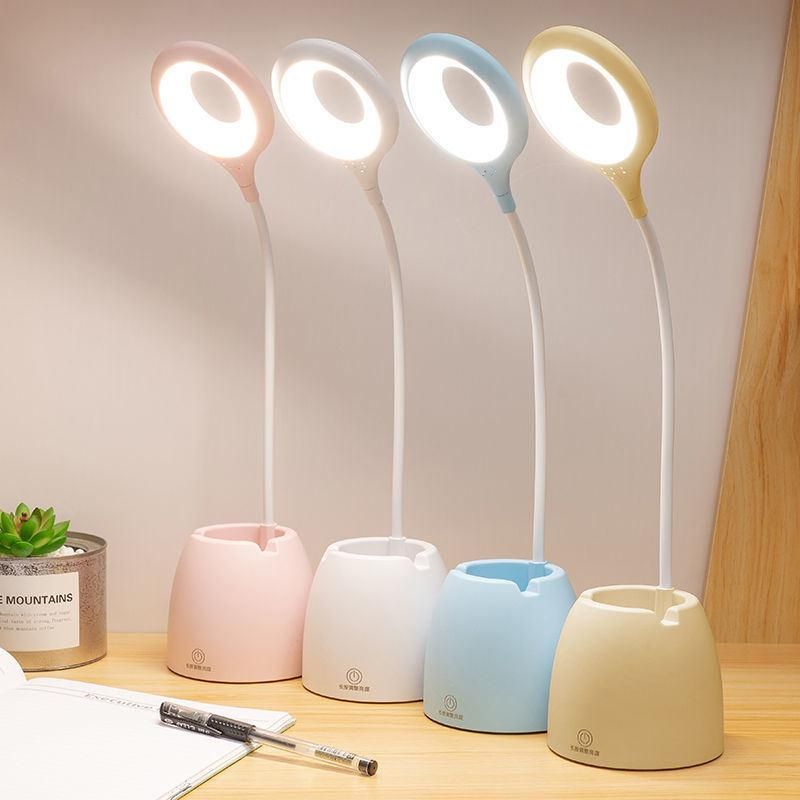 Table Lamp LEDs USB Touch Night Light Stepless Dimming Desk Light Eye Protection Learning Multi-Function Bracket Pen Holder