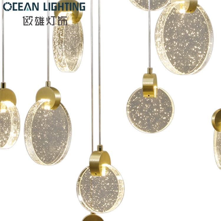 Aluminum Indoor Decorative Long Hanging Bubble Crystal Chandelier Lighting