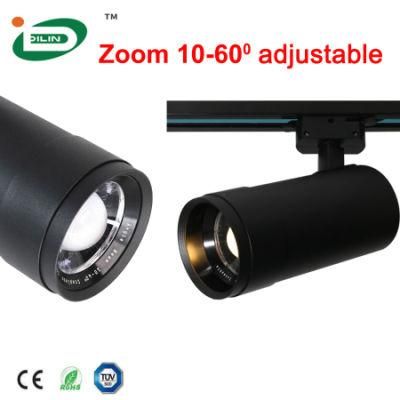 Stepless Zoom LED Focus Adjustable Rail Clothing Shop Store COB LED Track Lighting Heads