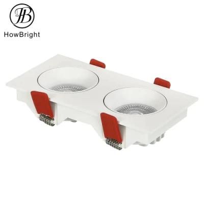Double Heads 2*7W Bridgelux LED COB Recessed Downlight for Project