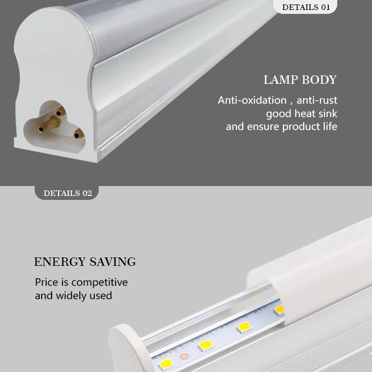 8000K 18W 24W Aluminum Plastic Tube LED T5