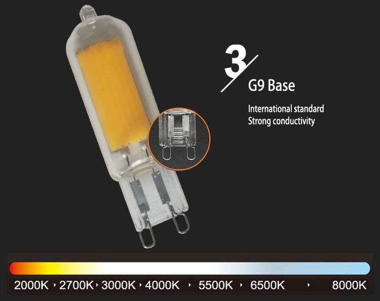G9 LED Bulb Clear Glass 4W COB 3000K/4000K/6000K