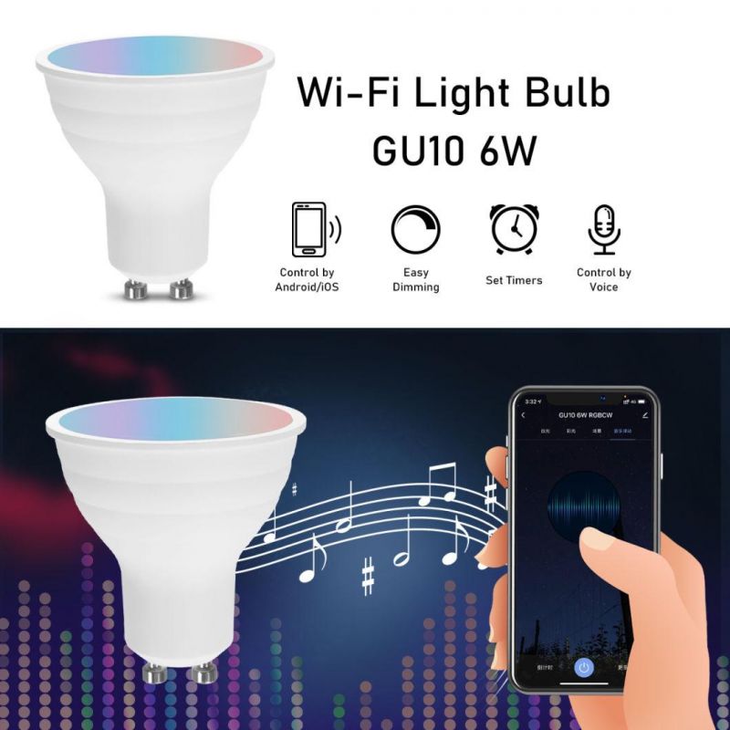 Smart WiFi Control Lamp LED RGB Light Dimmable Work with Alexa Google Home