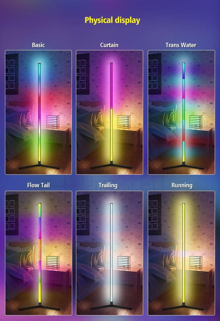 New Standing Lamp RGB LED Adjustable Height Dim LED Modern Floor Lamp with Remote