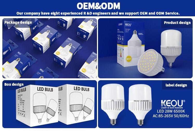 Aluminum PC Free Sample Distributor B22 E27 Base 18W 28W 48W 38W Big Column T Shape 18watt Warm Natural White LED Bulb Light LED Lamp Lighting