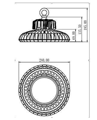 80W UFO High Bay LED Light with Brand LED+Meanwell Driver