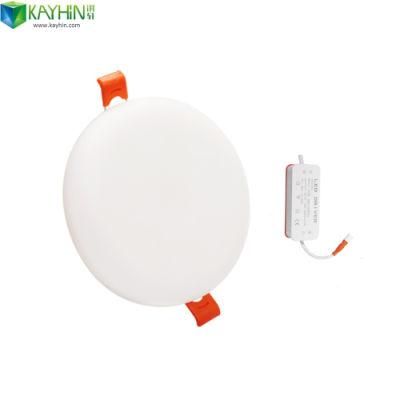 24W Frameless CCT Recessed Round LED Ceiling Panel Light Without Flicker DMX LED RGB Soft Panel Lighting Triple CCT Ceiling Panel Light