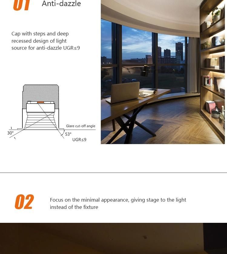 10W Ceiling Recessed COB LED Fixed Downlight