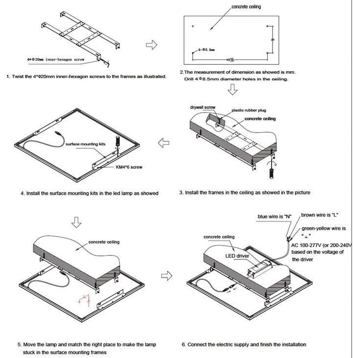 595*595mm LED Panel Light for Indoor Installation of Engineering Suspended Ceiling