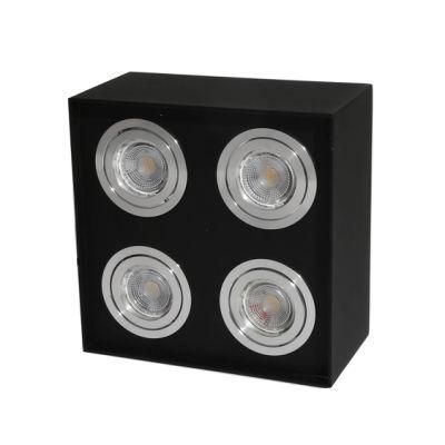 Directional Square LED Ceiling Spot Light Commercial Downlight 4 Unit LED Bulb GU10 MR16