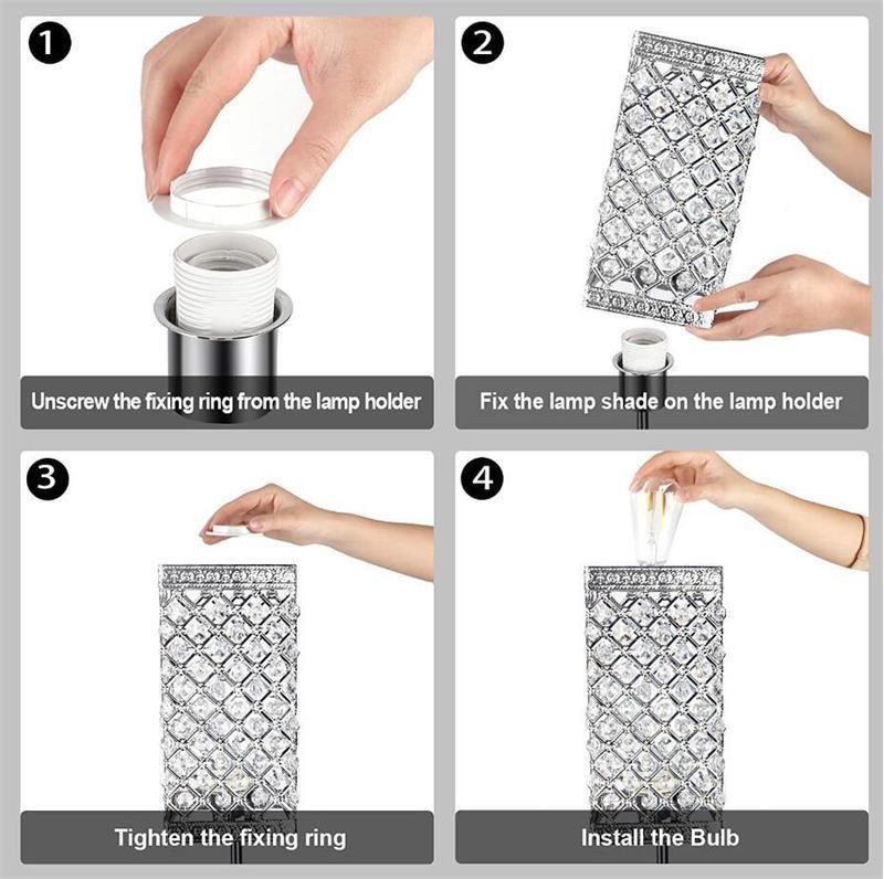LED Indoor Bedside Night Light Touch Desk Lights USB Rechargeable Crystal Table Lamp