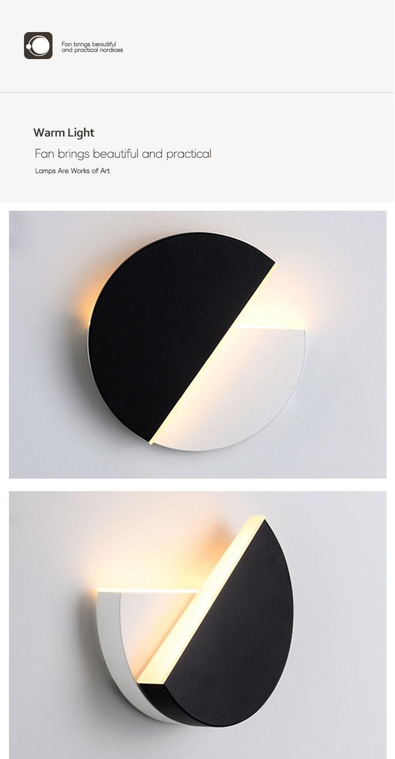 Nordic Creative LED Wall Lamp Modern Indoor Wall Lamp Decorate Bedroom Bedside Lamp Round Rotatable Wall Lamp