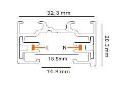 2wires Track System 2wires Single Circuit 4m Black Track