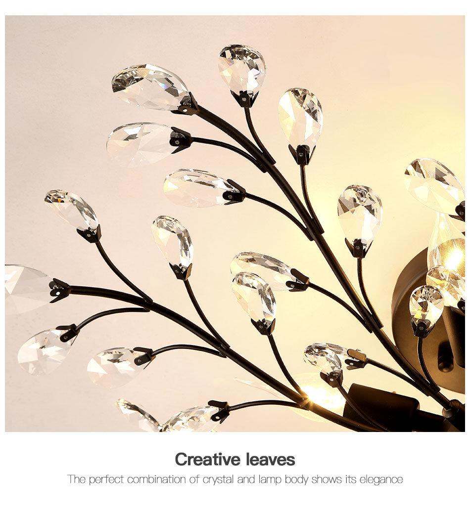 Modern Fancy Copper Crystal Chandelier Art Design Creative Tree Branch Light Fixture Hanging Indoor Lighting