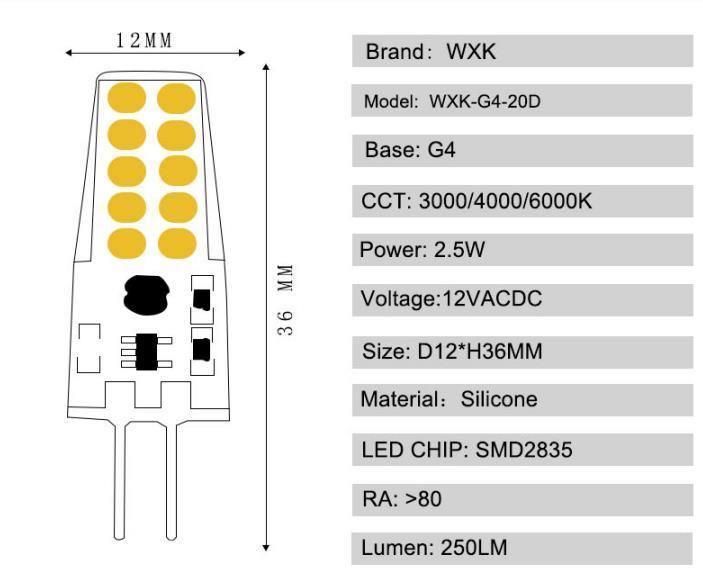 G4 LED Bulb G4 G9 LED Lamp with Ce RoHS