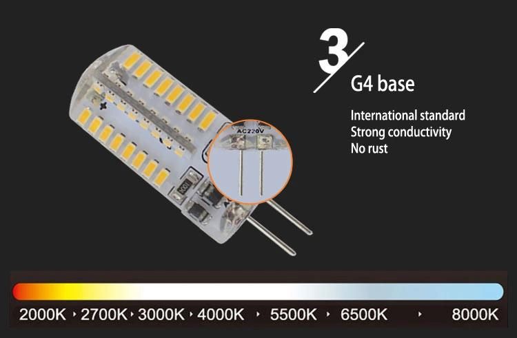 Bi Pin G4 LED Bulb Dimmable 3014 64LED 2.5W with CE RoHS