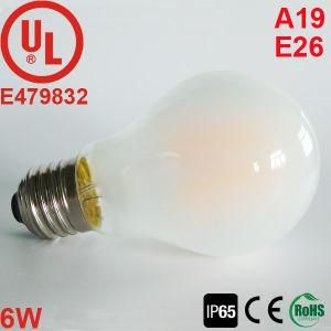 UL Listed Frosted A19 6W 120V AC Dimmable LED Filament Light Bulb A60 cUL Medium E26 Base