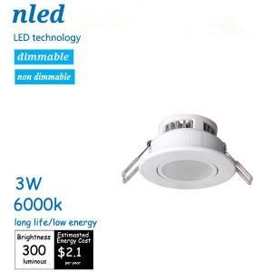 Long Life &amp; Low Energy 3W LED Recessed Downlight