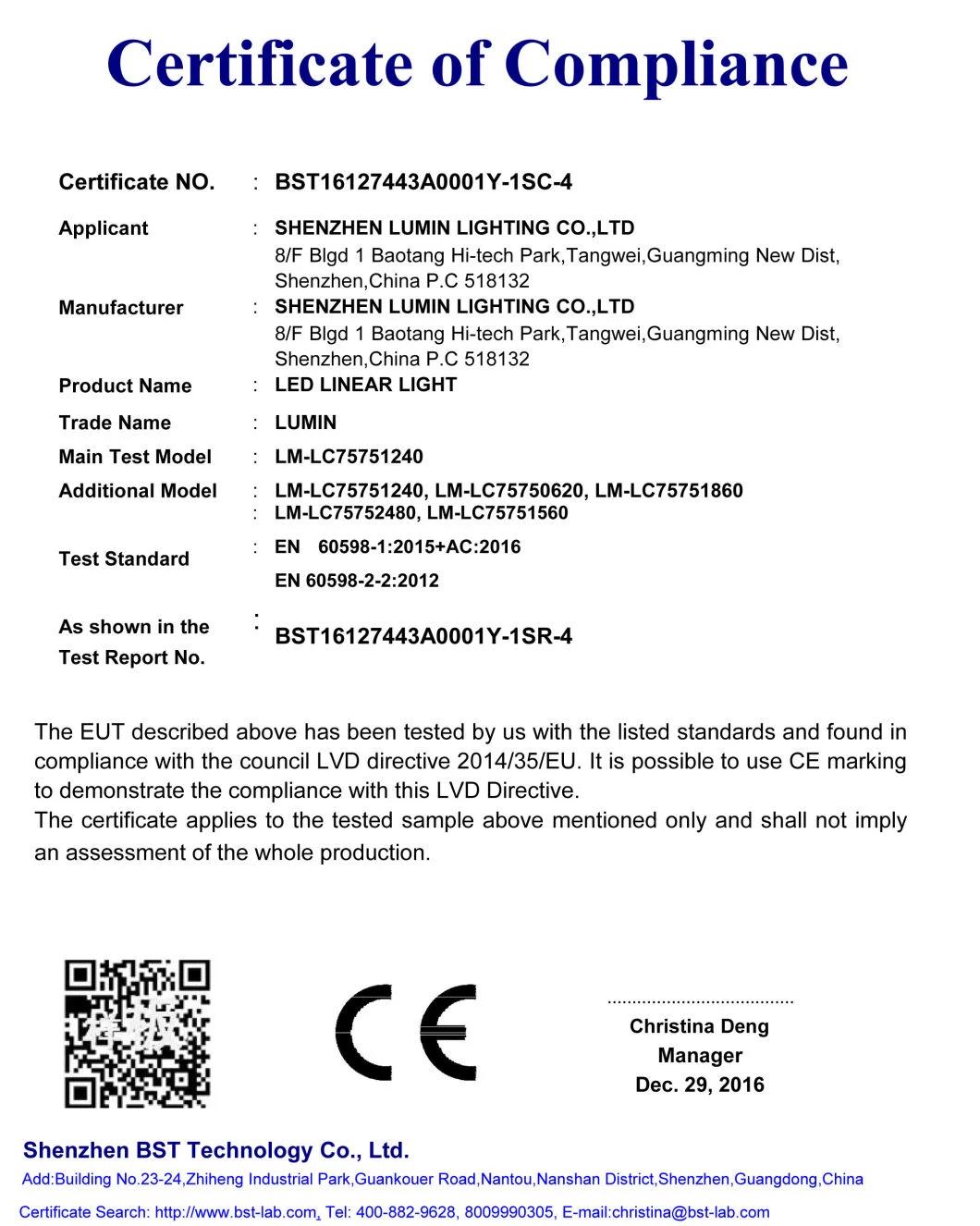 18W ~ 50W Suspended LED Linear Light with Ce Certificate for Office