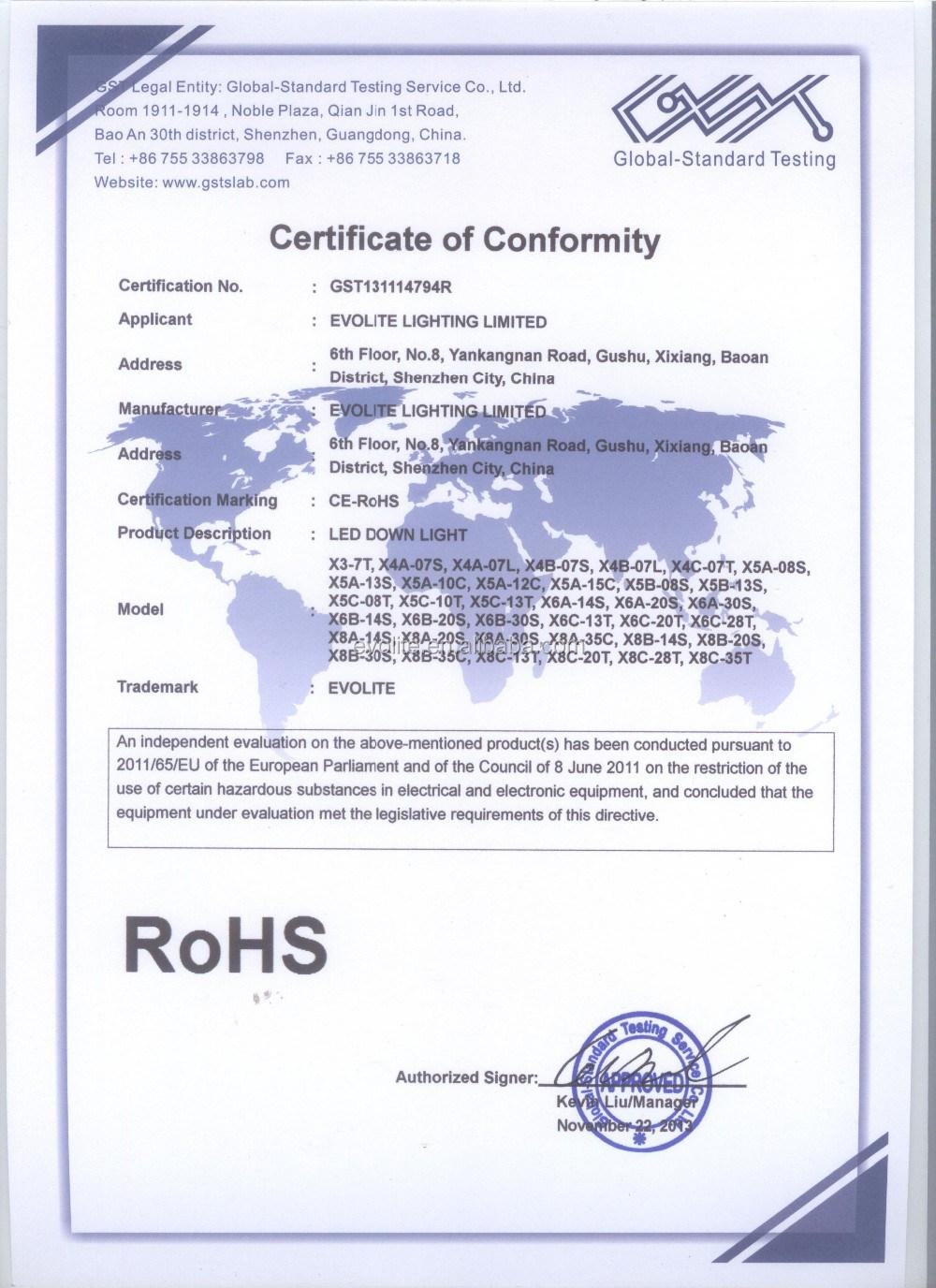 CE RoHS SAA Certificates LED Light 125mm Cut out SMD Recessed Downlight