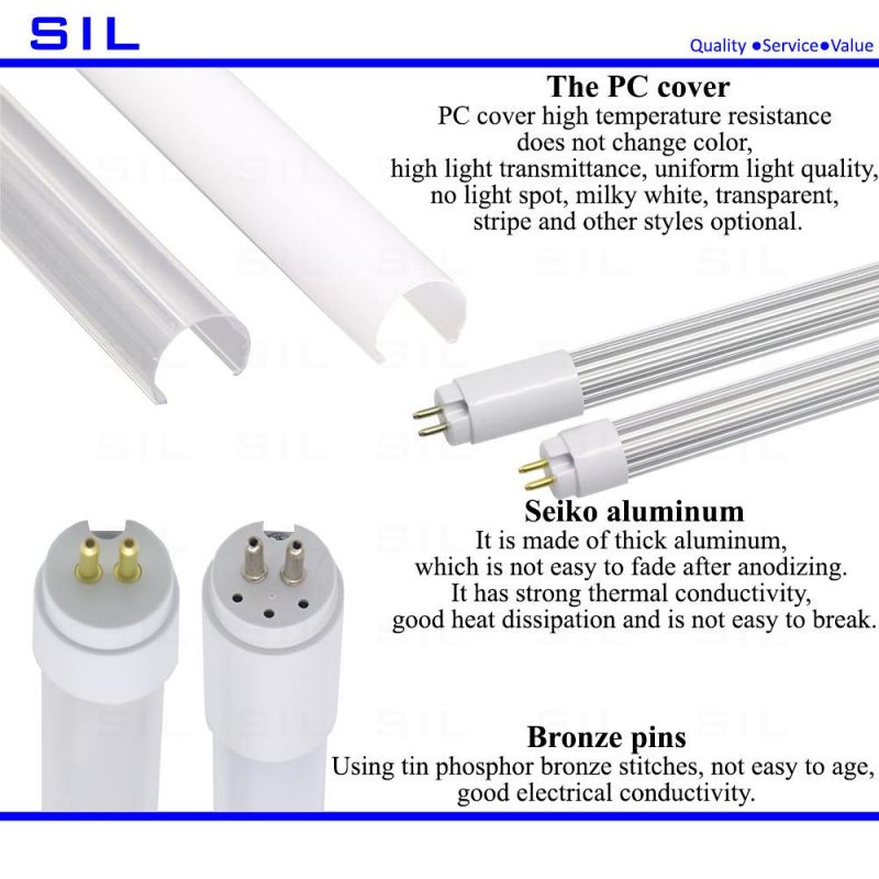 Super Bright OEM&ODM Indoor Lighting Aluminum Shop Lights 1500mm 100lm/W 24W Integrated T8 LED Tube Lights